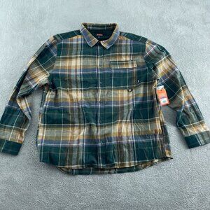 Bass Outdoor XXL Stretch Flannel Shirt Rubber Plaid 63% Cotton 35% NWT 3064